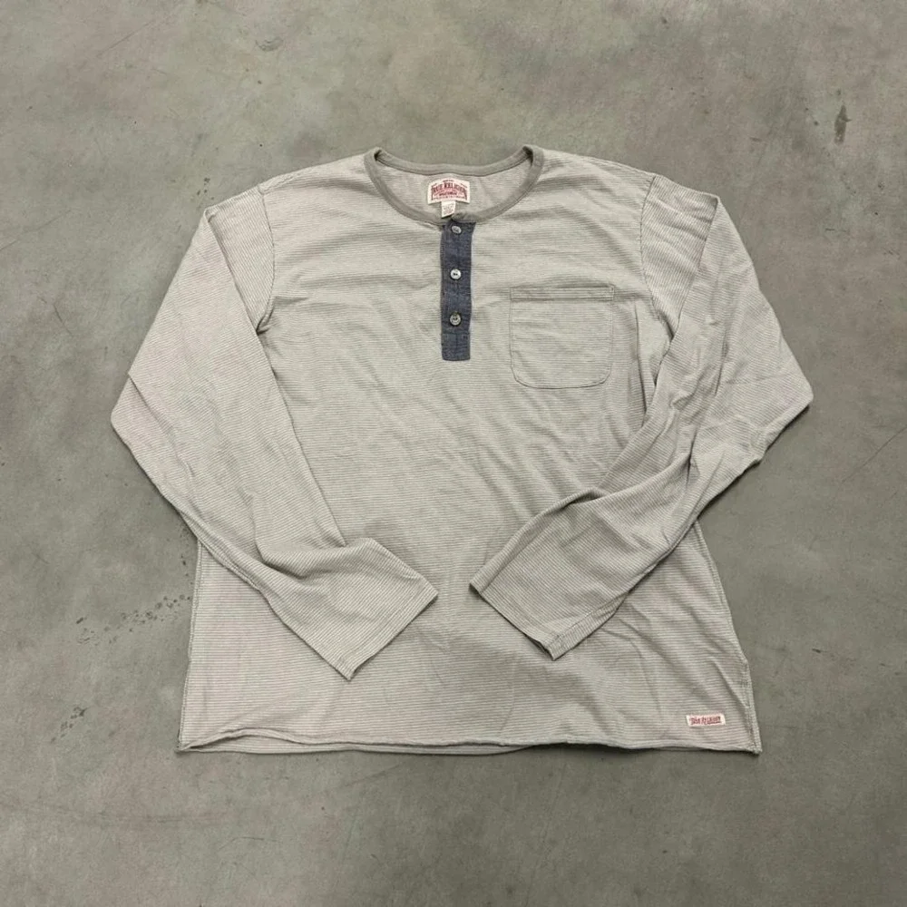 True Religion Grey Long Sleeve‎ Henley Shirt